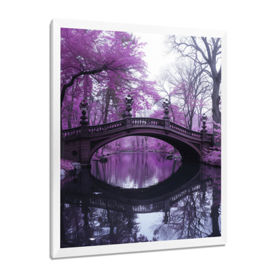 Purple Spring Waterway Bridge Tranquillity - Bridges Wall Art