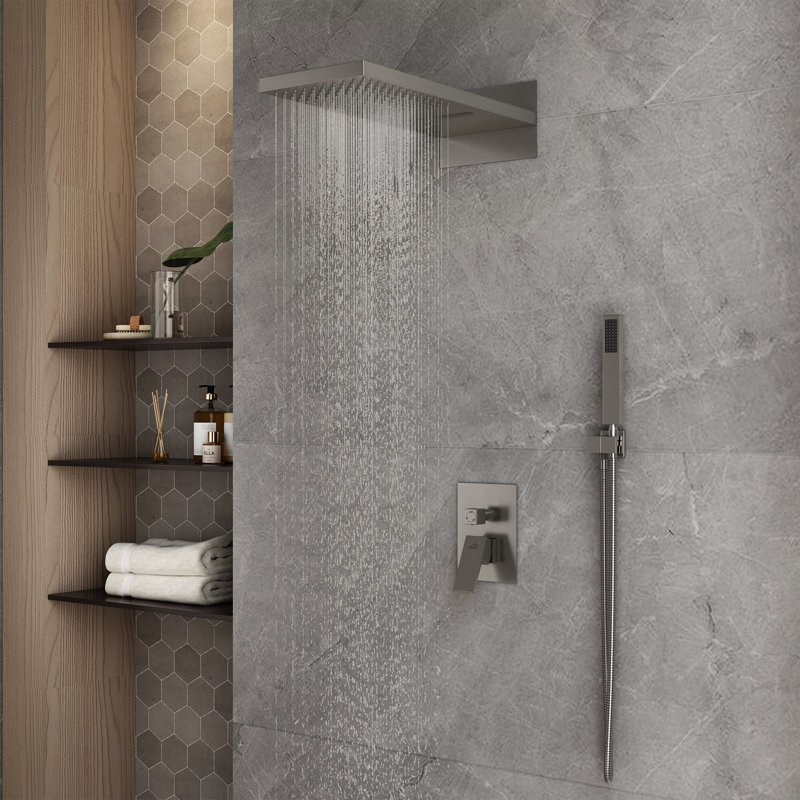 Rainier 22" Rainfall Complete Shower System with with Rainfall & Waterfall Spray, Handheld and Rough-in Valve Included