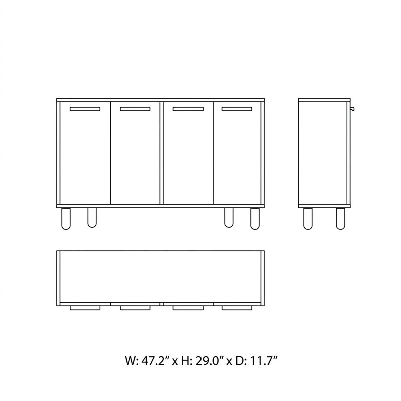Arden 47.2" Wide TravertineLook Console Cabinet