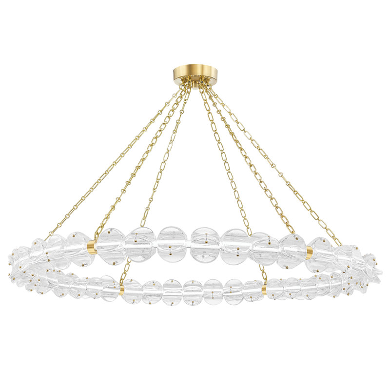 Lindley LED Chandelier, Aged Brass, 4.63" H x 55" W x 55" D