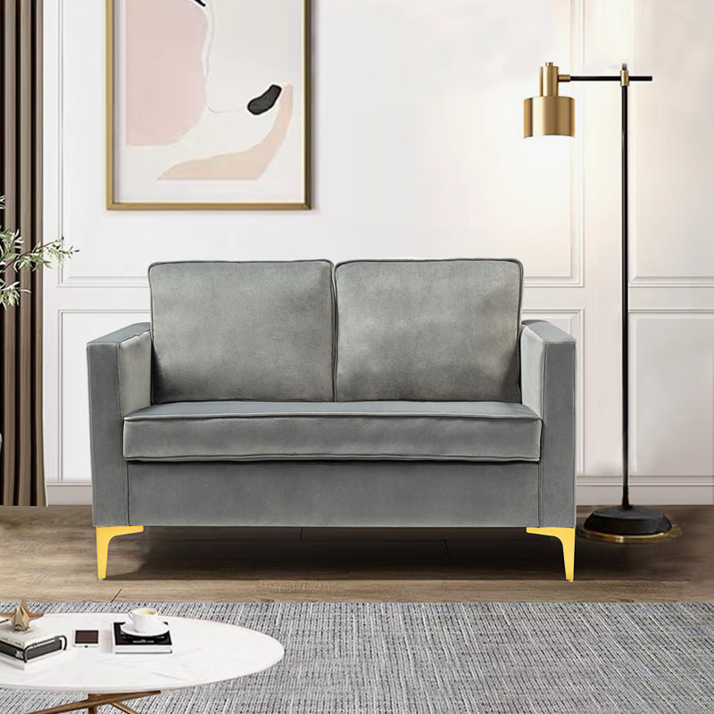 Causeuse Adalynn, Velours gris