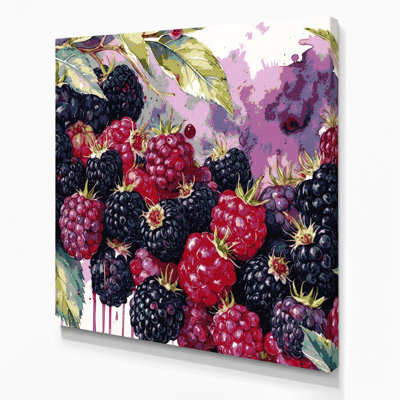 «Fruit Blackberry», art mural sur toile mauve