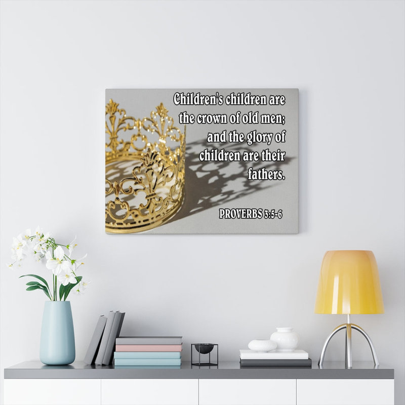 Children Proverbs 17: 6 Scripture Christian Wall Art, verset biblique, prêt à être accroché, H 18 po x l 24 po x P 1,25 po