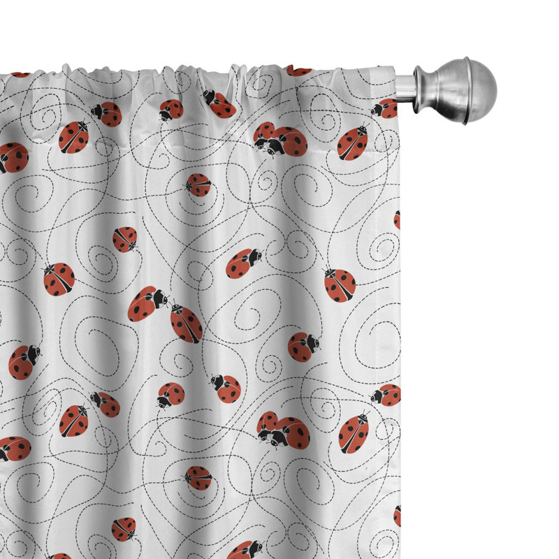 Panneau coulissant semi-diaphane avec passe-tringle Ladybug, 28 po x 63 po