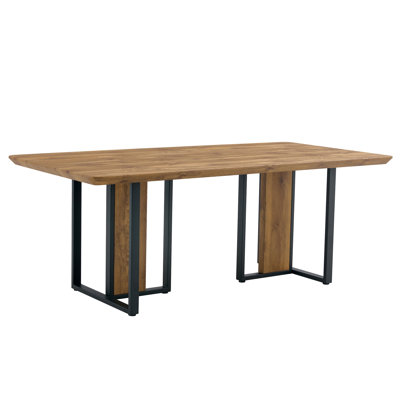 Modern Minimalism And Luxurious Wood Rectangular Patterned Dining Table. The Computer Desk. Dining Tables Are Used In The Dining Room, Living Room.78.7*39.3*30