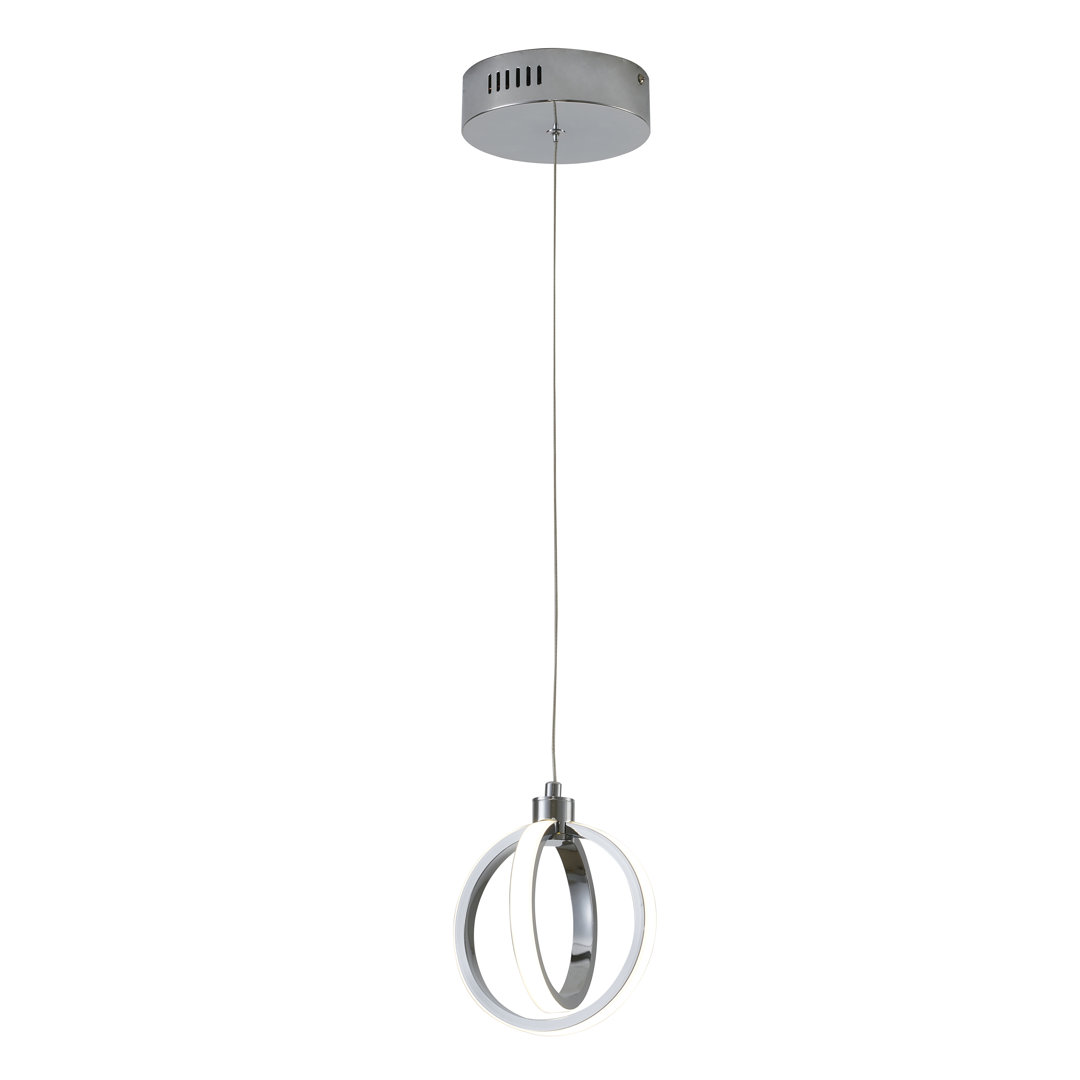 Harwood Chrome LED Double Ring Pendant Orren Ellis