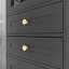 17,7 po Armoire de rangement de salle de bain autoportante en bois noire avec 2 tiroirs et 2 tablettes réglables-1018757080