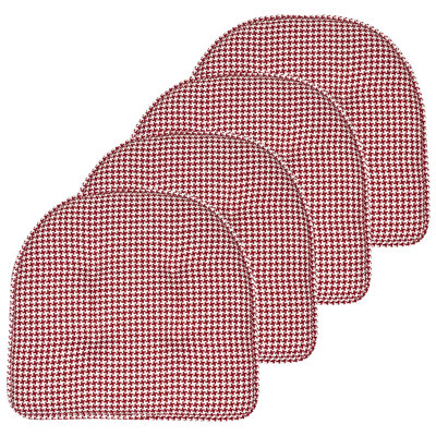 Houndstooth Stitch U Shaped Memory Foam 17" x 16" Chair Cushions