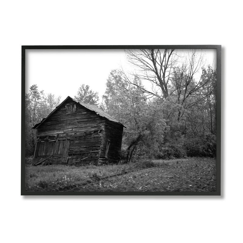 Photographie de paysage campagne noir et blanc - campagne, Giclée encadrée noir minuit, H 11 po x l 14 po x P 1,5 po