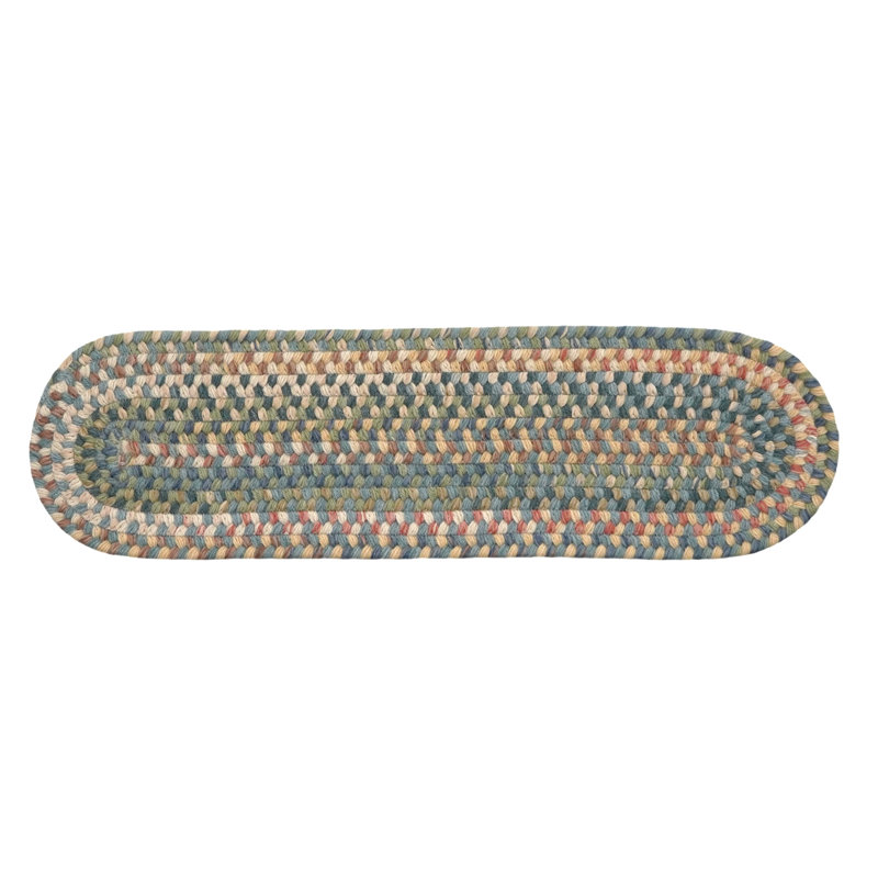 New England Braid Stair Tread -8"X28" (QTY.1), 1, Navy/Green