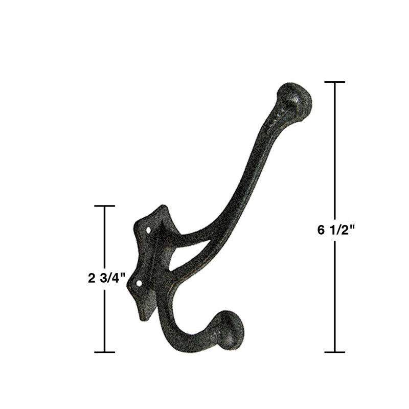 Wrought Iron Double Wall Mounted Robe Hook