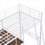 Lit mezzanine simple en métal avec bureau intégré et tablettes-347248121