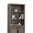 Wood Library Hutch With Adjustable Shelves, Brown