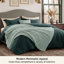 Ensemble d'édredon pour lit très grand 5 pièces - lit dans un sac avec jeté en polaire et coussin décoratif, ensembles d'édredon légers, literie toutes saisons, vert émeraude-105526954-105526950