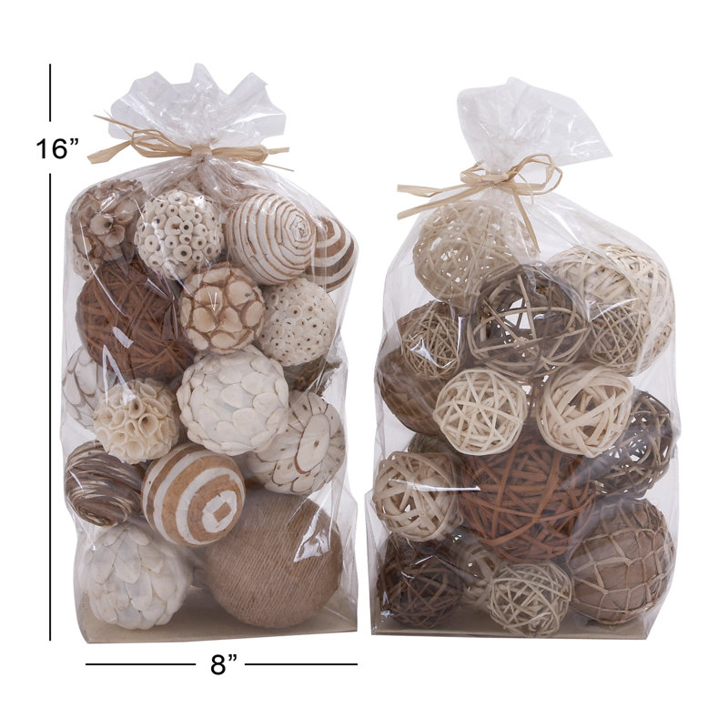 Matthias 2 Piece Decorative Sola Ball Bag Set