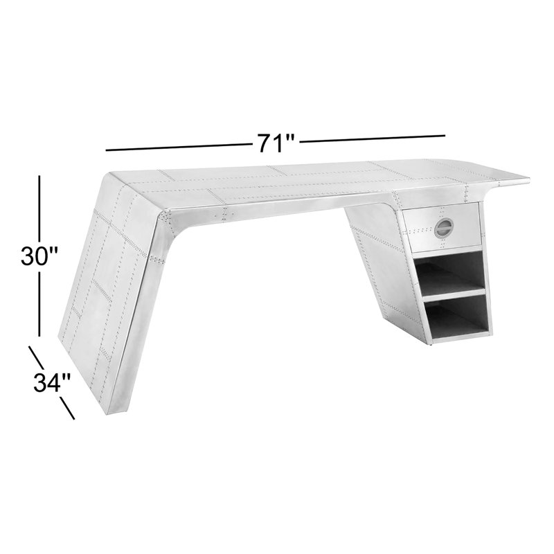 Annessia Aluminum Aluminium Writing Desk