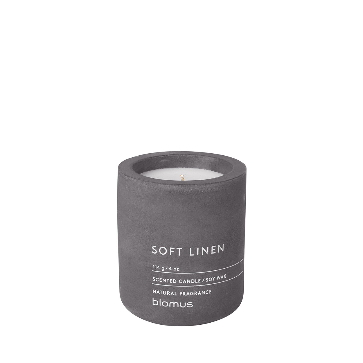 Blomus Fraga Soft Linen Scented Jar Candle with Concrete Holder