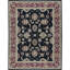 Hand-Knotted High-Quality Black and Rust Area Rug