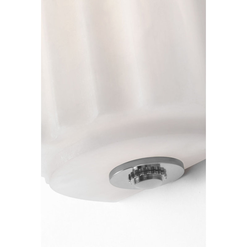 Madden Fluted Linear Sconce in Alabaster, 24.5" H x 4.25" W x 2.75" D, Polished Nickel