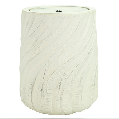 Textured Spiral Outdoor Bubble Fountain - White