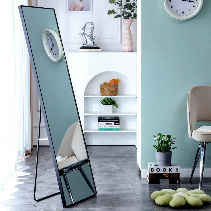 Miroir Kalianne, H 60 po x l 17,3 po, Noir mat