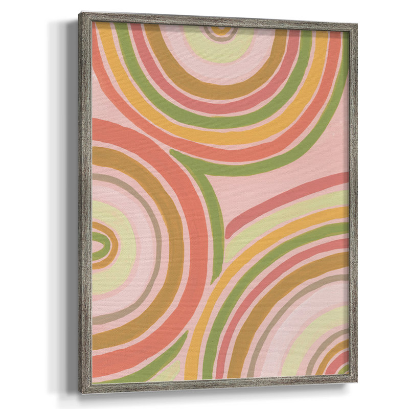 «Abstract Rainbow II», reproduction encadrée - bois massif, H 11 po x l 9 po