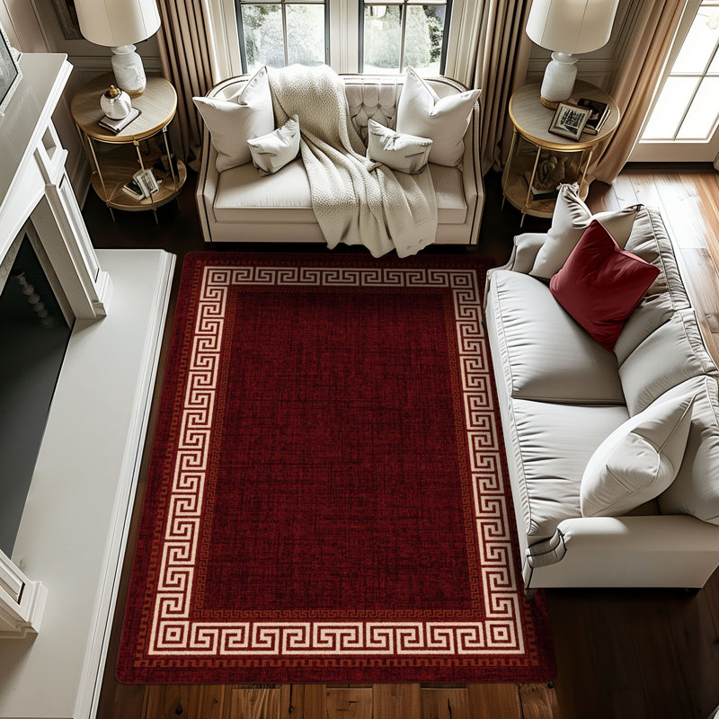 Tapis rouge traditionnel Res Resence Andros Key, Rectangle 3 pi 10 po x 5 pi 4 po