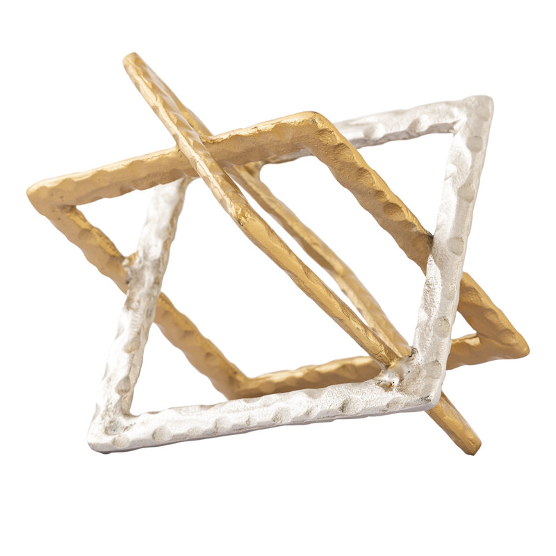Abstract Interlocking Sculpture - Brass and Nickel