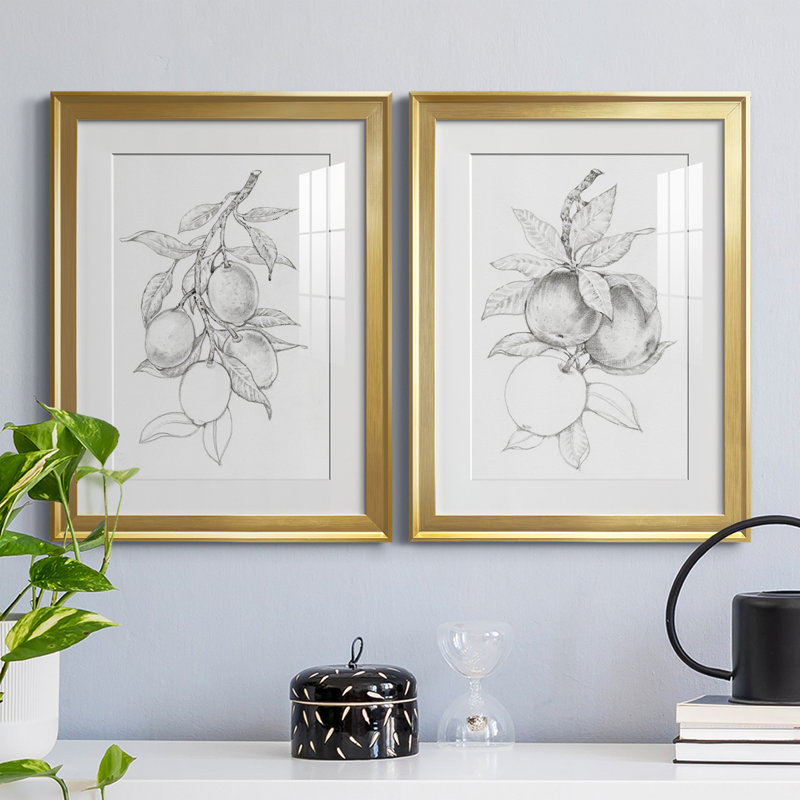 Reproduction encadrée de qualité supérieure - Prête à être suspendue, H 36,5 po x l 53 po x P 1 po, Or
