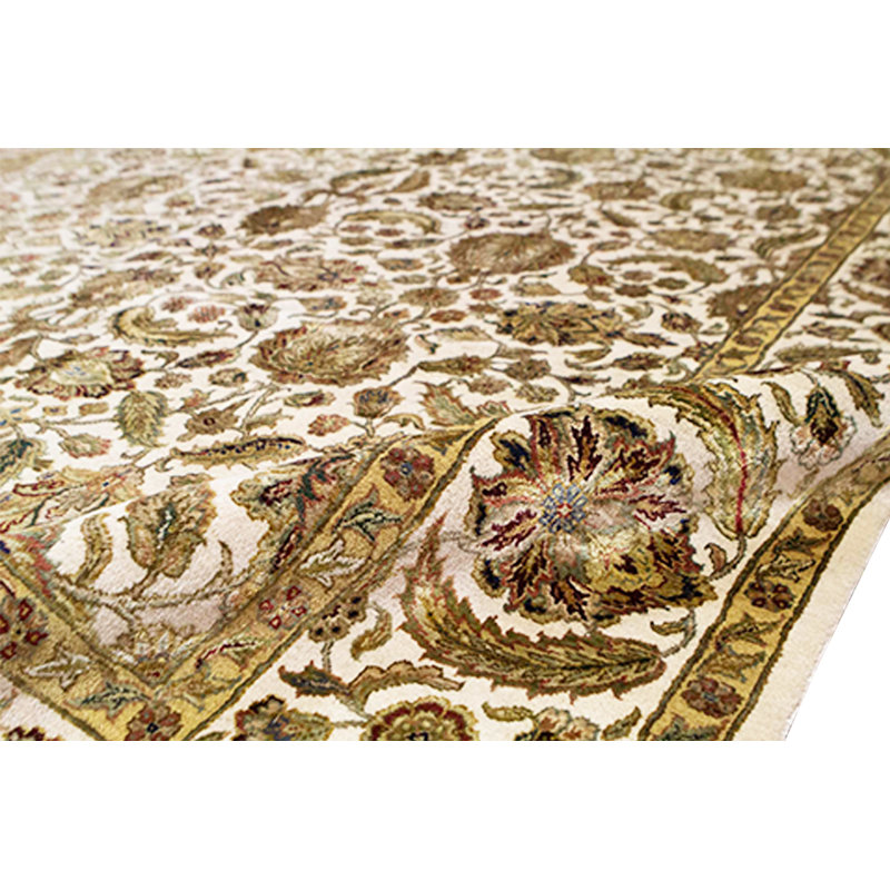 Hand Woven Silk and Wool Oriental Area Rug