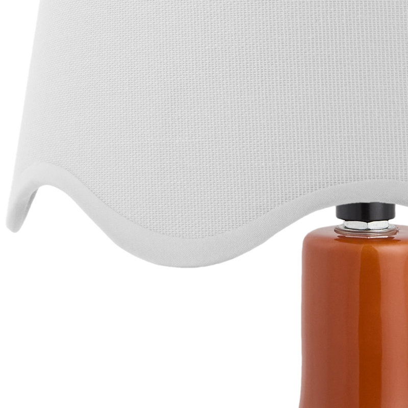 Lampe de table Canvey Maura, Blanc, Orange, H 15 po x l 9 po x P 9 po