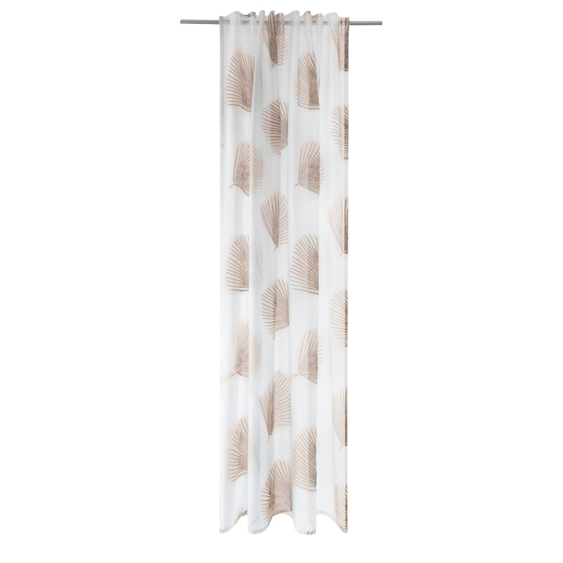 Garvin Prefabricated Semi Sheer Curtain, Blue