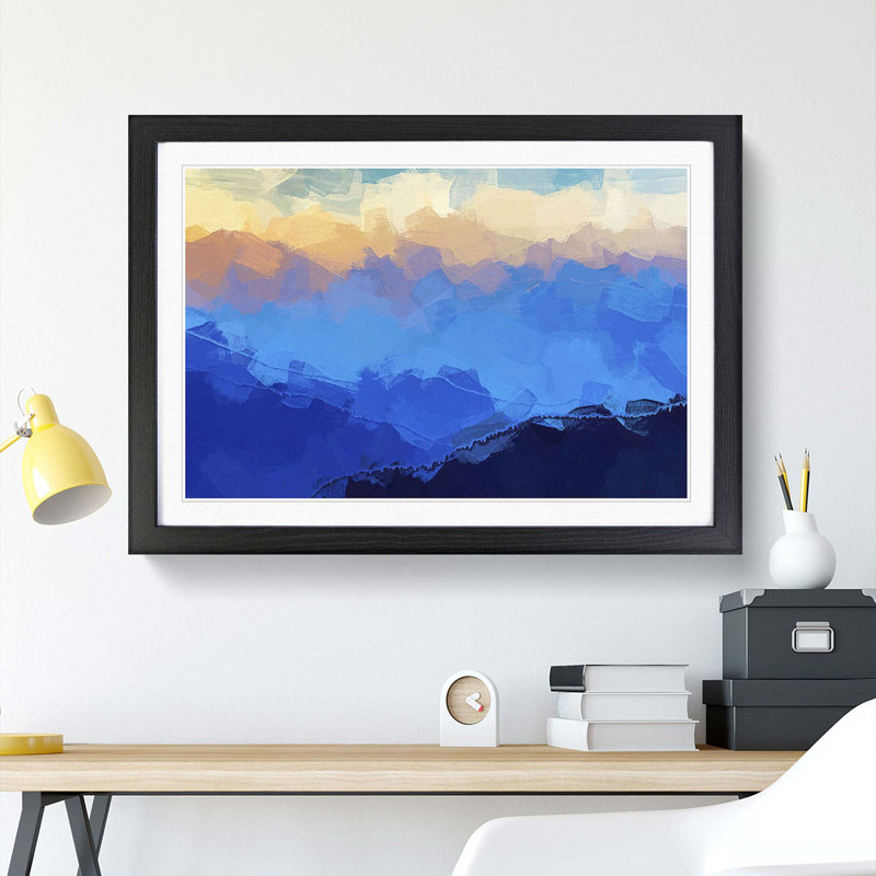 Mist over the Mountains - Picture Frame Graphic Art Print, 62cm H x 87cm W x 2cm D, Black Framed