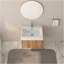 Meuble-lavabo mural de 24 po avec lavabo, armoire de salle de bain flottante murale avec finition en contreplaqué de bassin intégré, design minimaliste moderne pour salle de bain compacte, couleur acacia-292708880