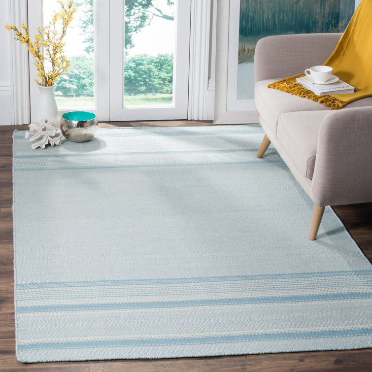 Tapis rayé en laine tissé à la main Grice Kilim
