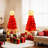 Lighted  Santa Hat Style Christmas Tree Set Of 2,  Artificial Tree With Warm  Lights, Christmas Tree For Decoration Inside And Outside