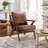 Joichiro Faux Leather Upholstered Armchair with Solid Wood Frame -1639343754-1668648578