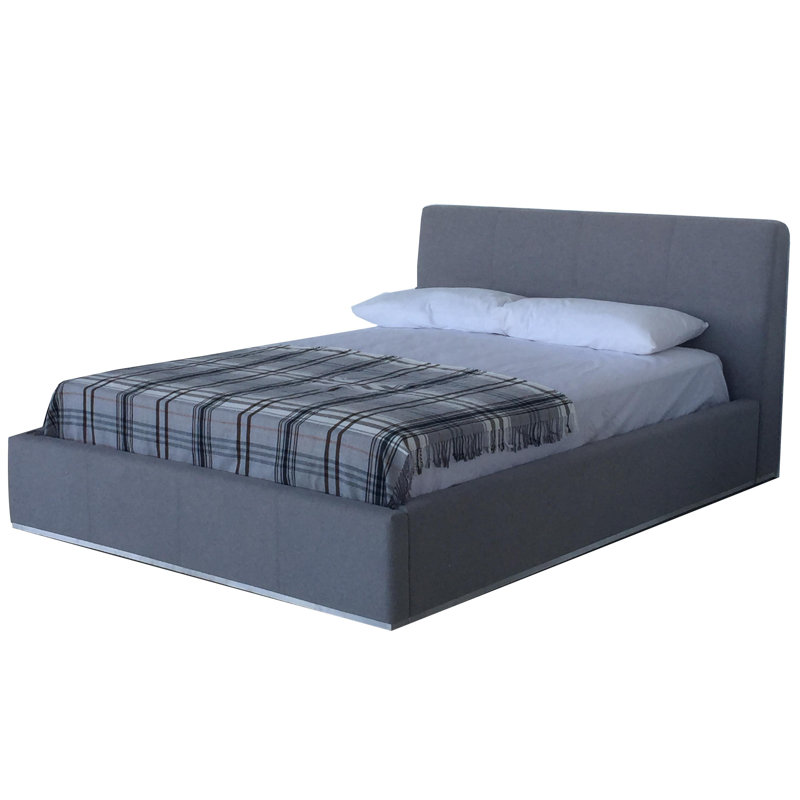 Lit plateforme en tissu d'ameublement, Très grand, gris