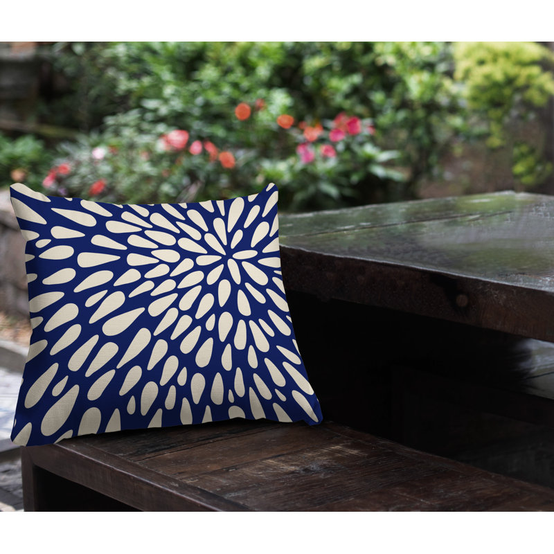 Housse et insert de coussin extérieur d'extérieur, L 15 po x H 15 po, Bleu marine