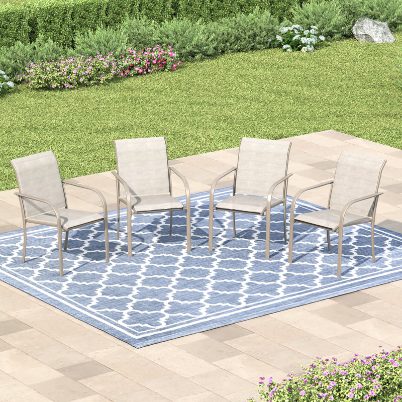 Outdoor Stackable Patio Dining Chairs, Light Brown