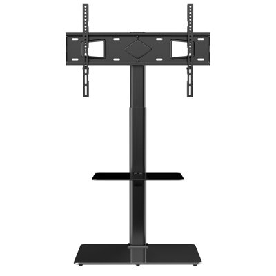 Height Adjustable Tv Stand For 32 - 65 Inch Tvs, Swivel Feature, Tempered Glass Base, Different Room Arrangements, Easy Assembly, Steel Material To Stand, With Enhanced , Cable Organization, Quick