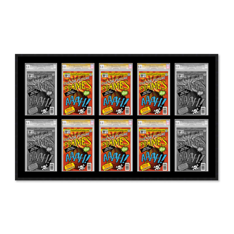 Wood Picture Frame with Mat, 8.125" x 13", Black/Black, 30" x 58.5"