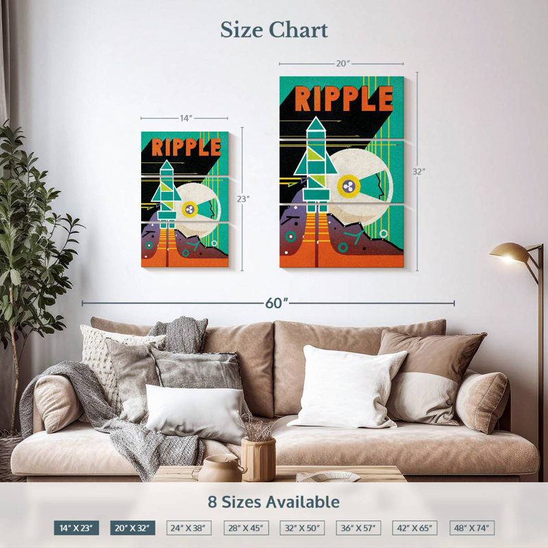 Tergel Cryptocurrency Ripple Poster, 32" H x 20" W