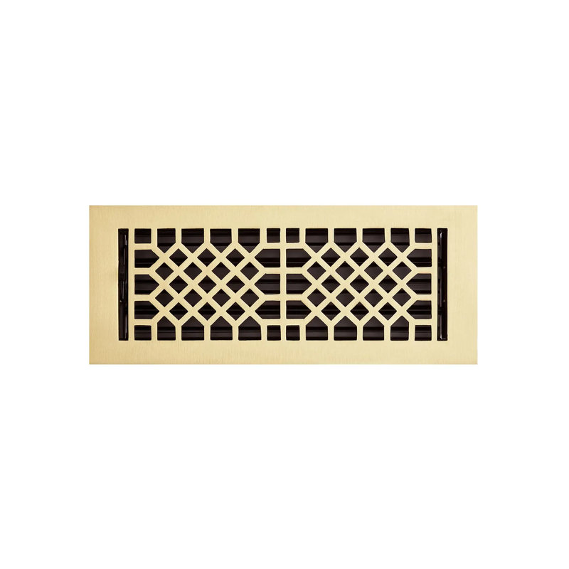 Antique Brass Floor Register, Black Nickel, 2.25" x 10"