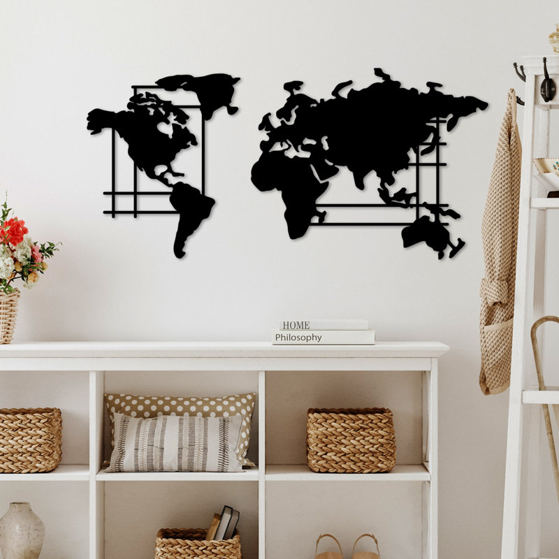 Accessoire mural décoratif en métal, H 22 po x l 47,20 po x P 0,80 po