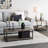 Rectangular Coffee Table with Storage Shelf in Rustic Wood Grain and Metal Frame Ashwood-1768943893