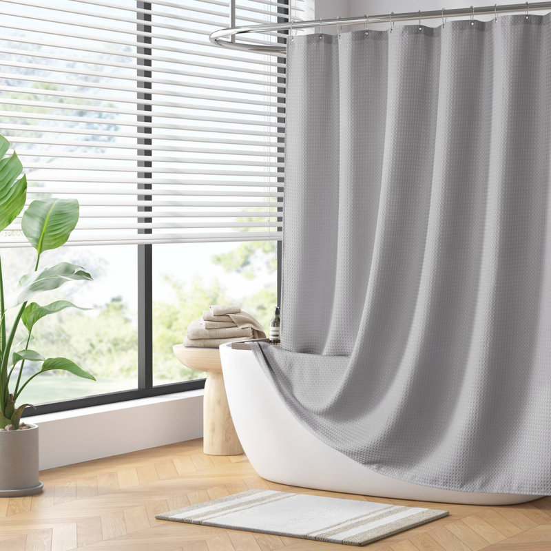 Rideau de douche Arbor Waffle Gray, L 72 po x L 72 po, Gris