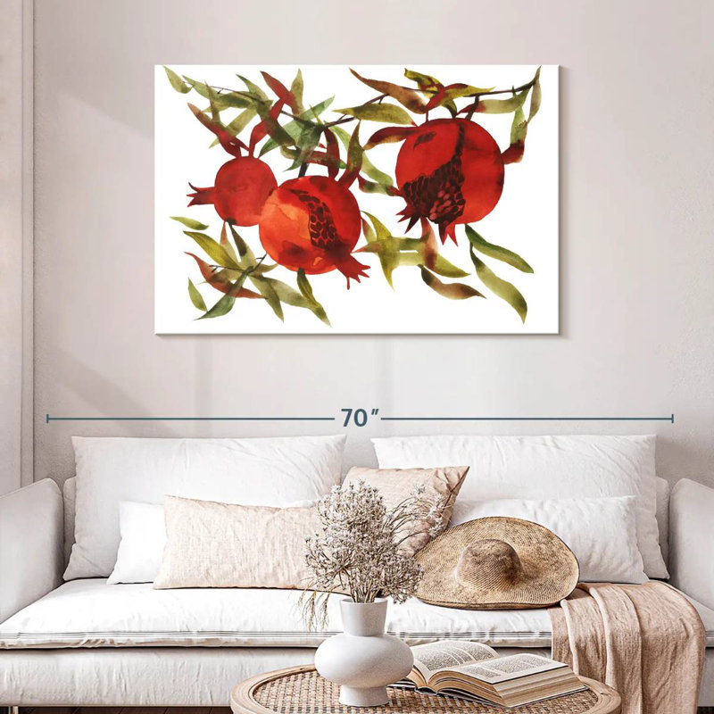 Yarlin Pomegranates On Branch, 30" H x 45" W