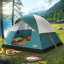Tente de camping pour 4 personnes, tente de camping facile à installer
