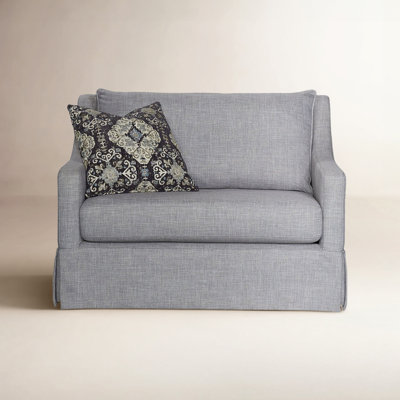 Haley Upholstered Chair and 1/2 with Pillow, Gray